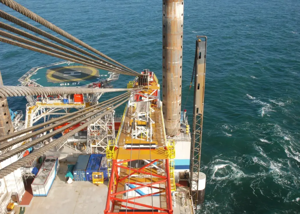 Each thruster is served by an independent generator set located in a container on board