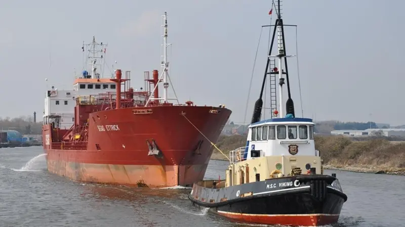 MSC Viking and its sisters are manned and maintained by Carmet to provide shiphandling services for the Manchester Ship Canal