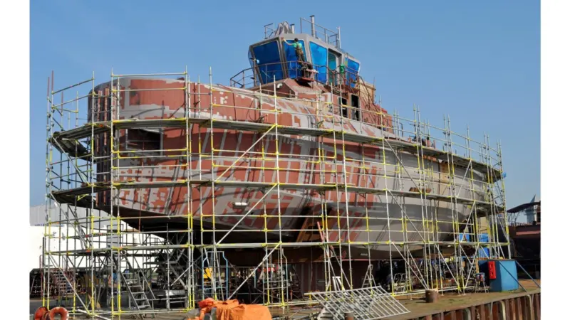 The first EDDY tug under construction at the Holland Shipyard will be completed to go on show in Hamburg