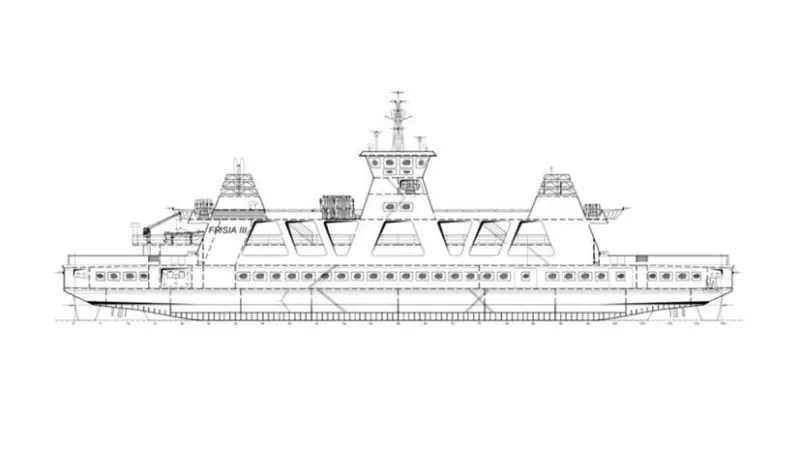 The new ferry will be of the same dimensions as the previously delivered 'Frisia IV'