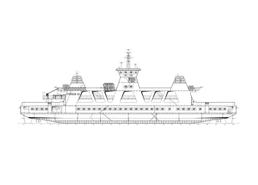 The new ferry will be of the same dimensions as the previously delivered 'Frisia IV'