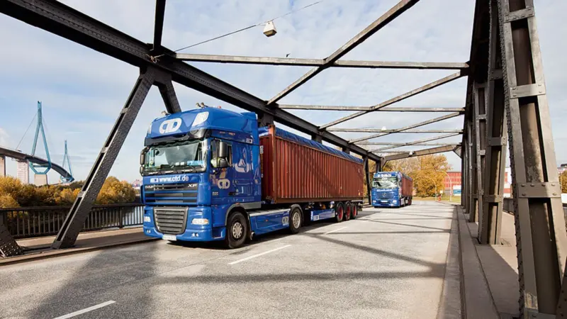 Container truck throughput arrangements at Hamburg are to be improved Photo: Port of Hamburg