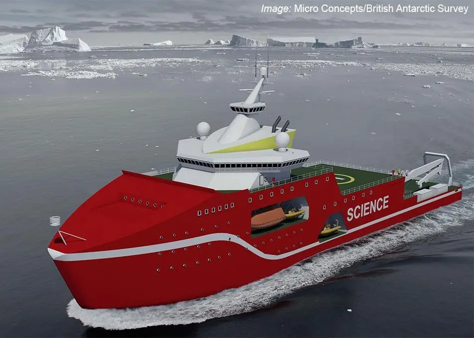 Early design concept of  the Natural Environment Research Council’s new polar research ship which will be operated by the British Antarctic Survey