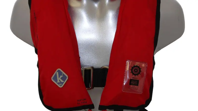 The red nylon version of the K2 275N twin chamber lifejacket