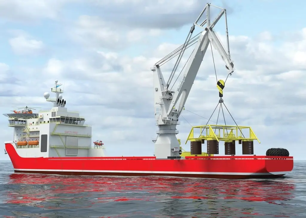 These new active heave compensated (AHC) cranes provide the benefits of a normal rope luffing crane and a traditional knuckle boom crane