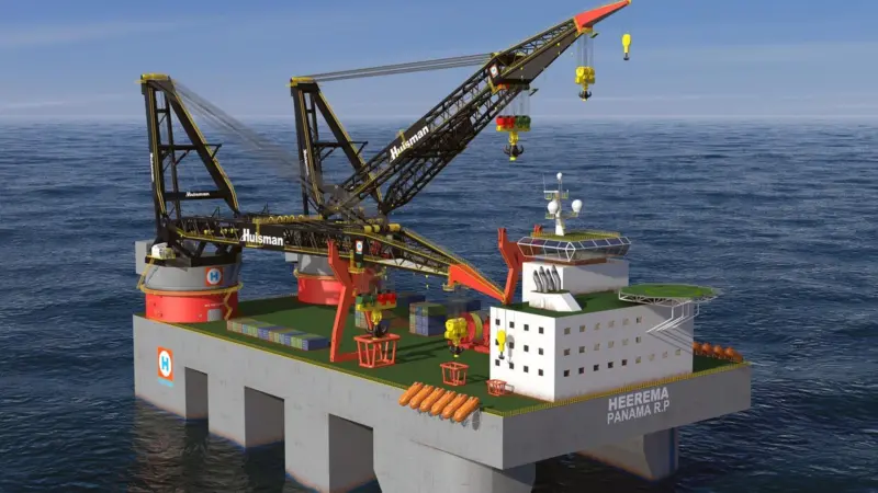 When completed, Heerema's NSCV will have the biggest cranes in the world - from Huisman