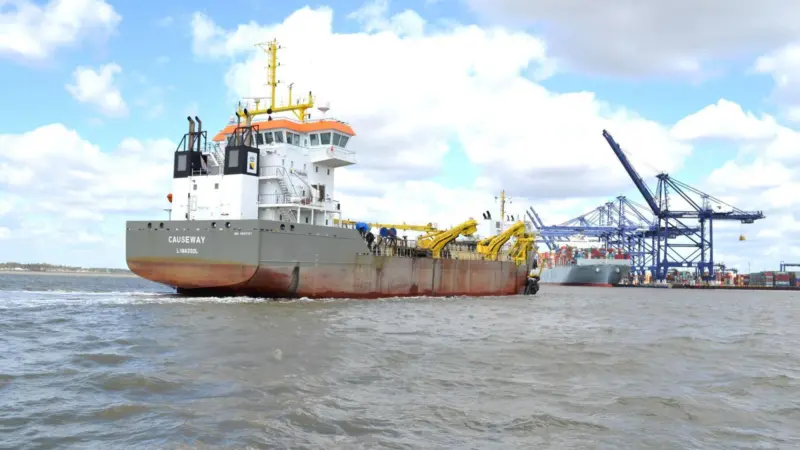 The Boskalis Westminster trailer 'Causeway' is at work in the Port of Felixstowe