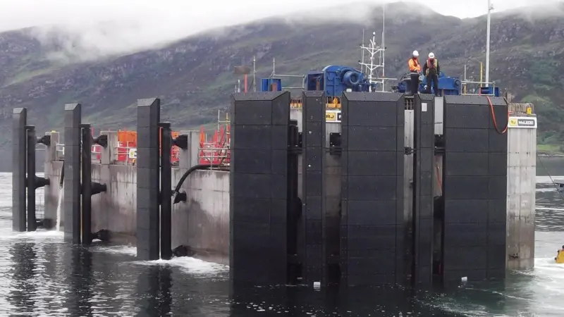 The transformation was made possible by the use of a floating concrete caisson
