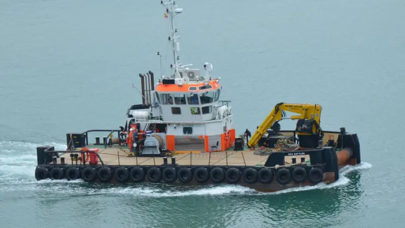 The ‘GPS Battler’ is currently at work in the Port of Mahon