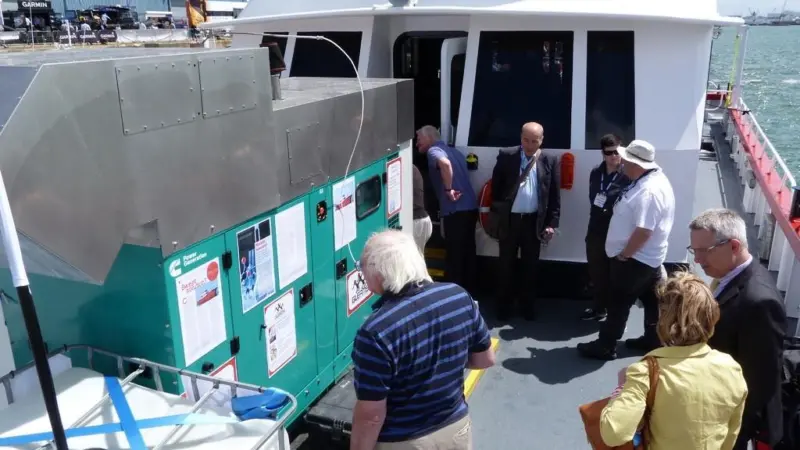 The GLEAMS test engine was demonstrated on the ‘Dalby Swale’ at Seawork Photo: GLEAMS