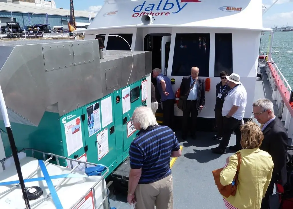 The GLEAMS test engine was demonstrated on the ‘Dalby Swale’ at Seawork Photo: GLEAMS
