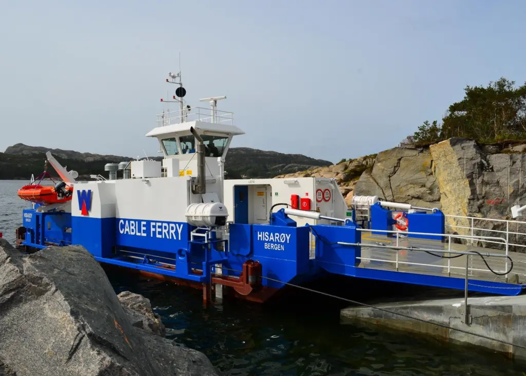 This cable operated car ferry has a battery pack with enough power for around three crossings