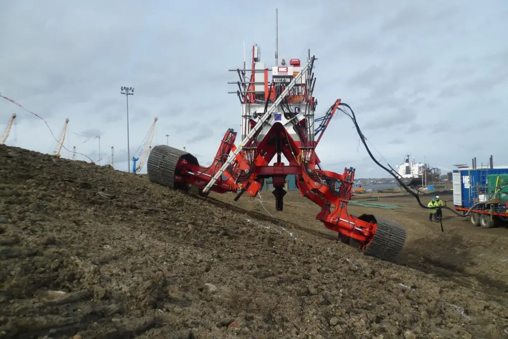 The Hi-Traq trencher can cope with gradients up to 20' (IHC)