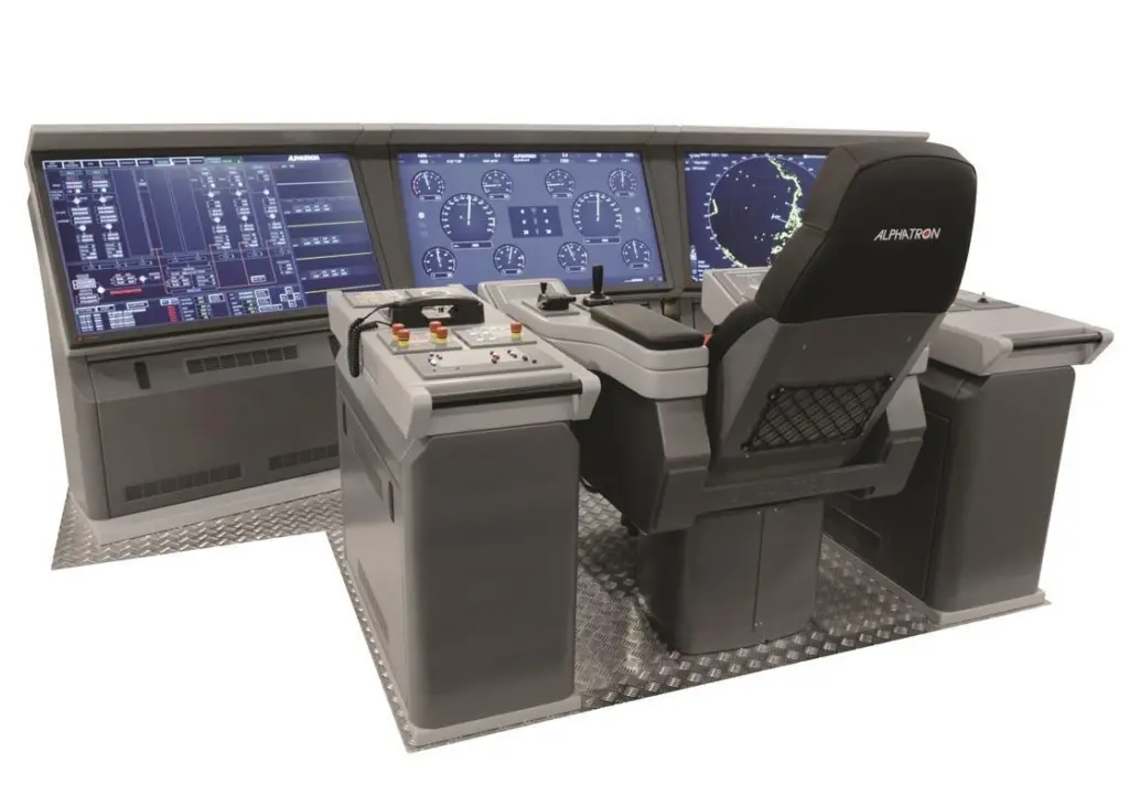 Alphatron and JRC’s one man bridge system has three 46-inch displays for coastal patrol vessels and offshore workboats, combines radar, ECDIS, conning, alarm monitoring and DP data