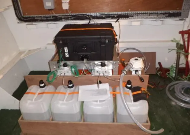 The EFOY Pro 2400 Duo (110W) fuel cell ensures the light float’s batteries are kept fully charged