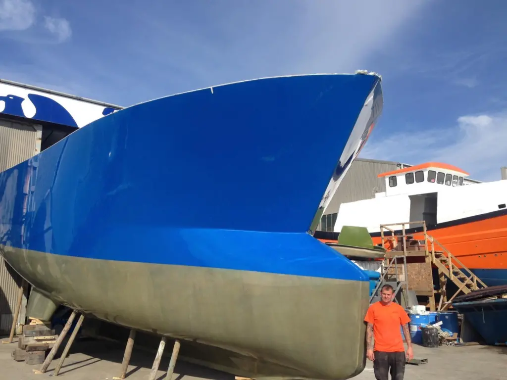 SH50 - possibly the largest GRP fishing boat being built, powered by Doosan engines