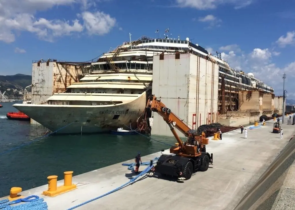 'Costa Concordia' at Port of Genoa Voltri