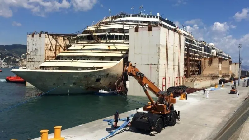 'Costa Concordia' at Port of Genoa Voltri