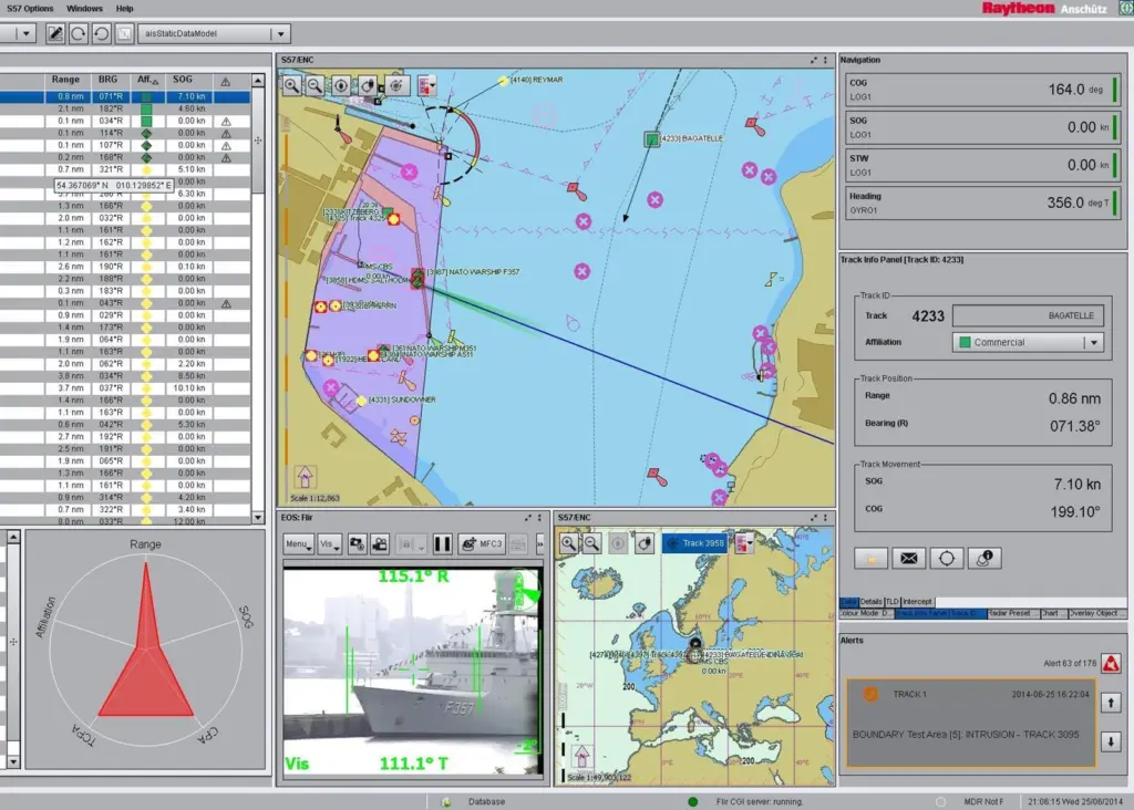 ShipGuard is available as a stand-alone system to upgrade existing or bridge system installations or as a functional task on Raytheon Anschütz’ Synapsis multifunctional workstations