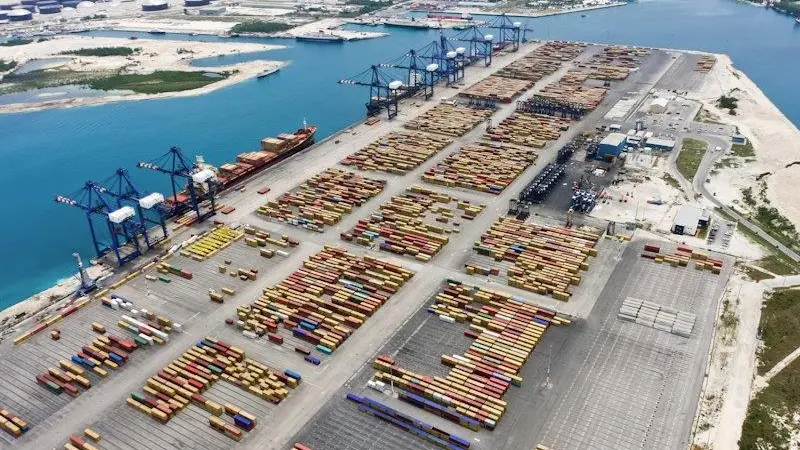 Grand Bahama is a busy port handling callers including container and cruise ships (Freeport Container Port)