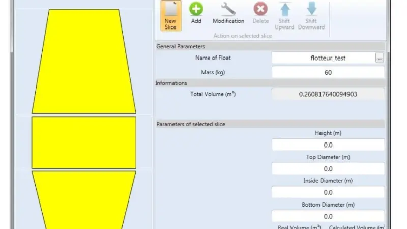 The Calmar software allows users to build their own buoy model for calculation