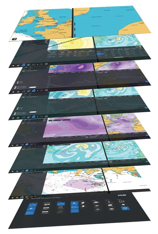 The software gathers and overlays all the data navigators require