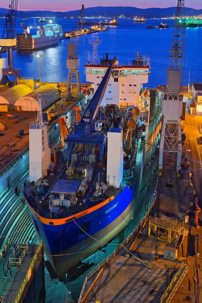 Lelystad is seen in drydock