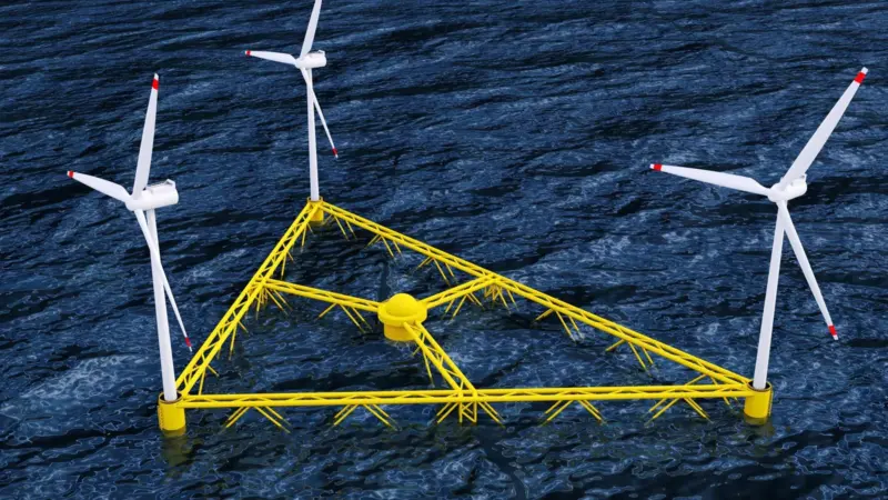 The floating foundations enable  locations further offshore where winds are stronger