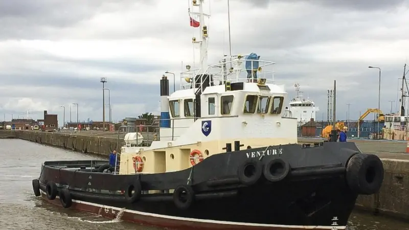 Looking immaculate, 'Venture' is being prepared for its new role (Carmet Tugs)