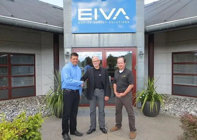 VideoRay Vice President of Sales and Marketing Chris Gibson, EIVA Service & Production Manager Per William Hansen, and VideoRay Channel Sales Manager Shawn Devlin