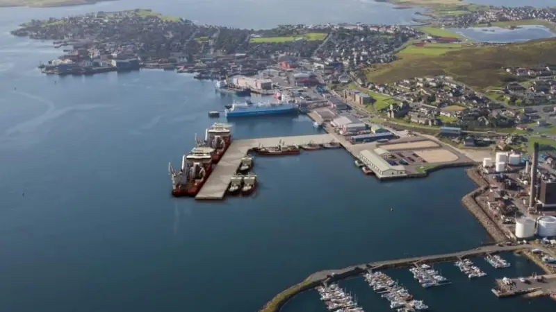Illustration showing the new Holmsgarth North project (centre) at Lerwick Harbour