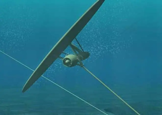 Minesto’s tidal power plant, called Deep Green, looks like an underwater kite