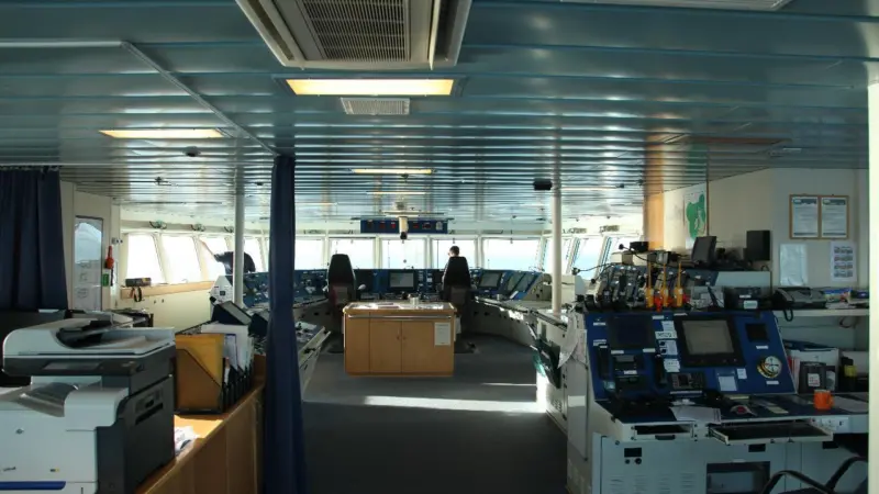 The bridge of the Galatea, where eloran was trialled