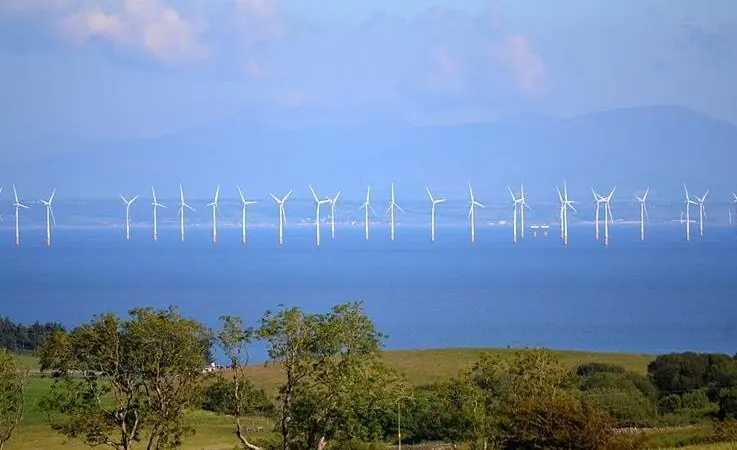 Robin Rigg in the Solway Firth was Scotland's first offshore windfarm (Photo: Wikipedia Commons)