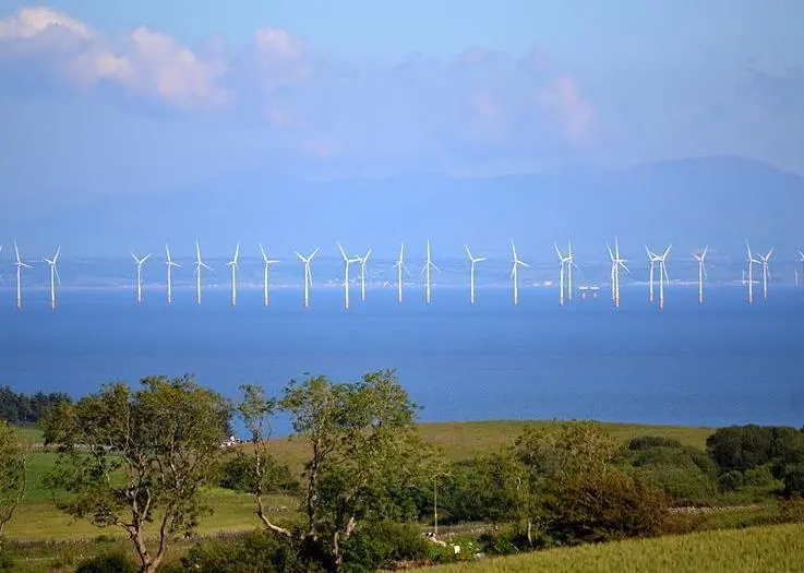 Robin Rigg in the Solway Firth was Scotland's first offshore windfarm (Photo: Wikipedia Commons)