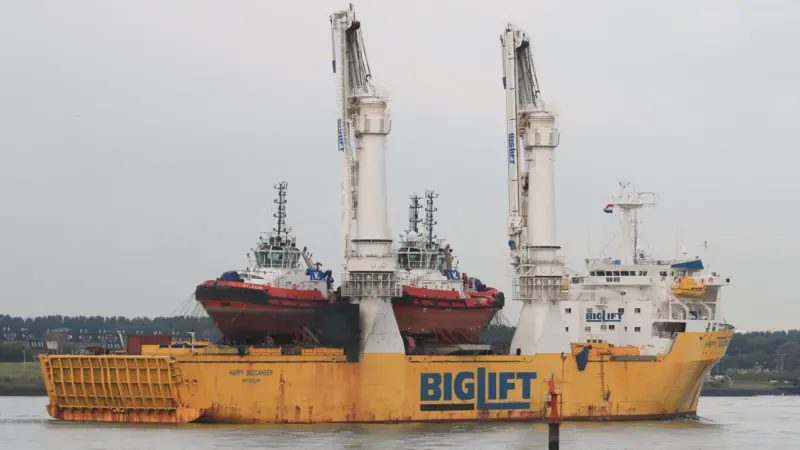 The three Rotortugs begin their long journey to Brunei (Peter Barker)