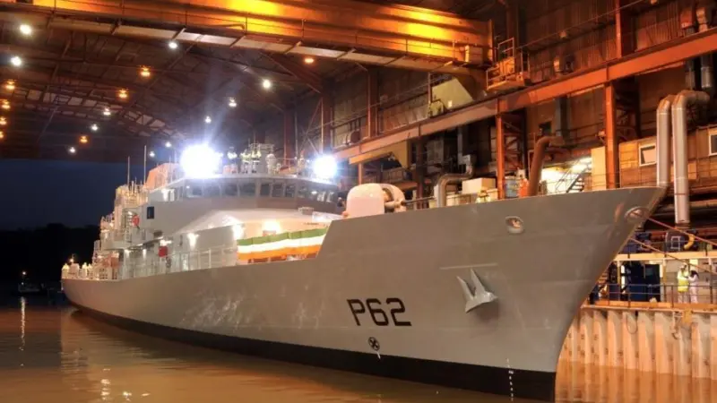 The ship will now be berthed alongside for final outfit, followed by trials, test and commissioning