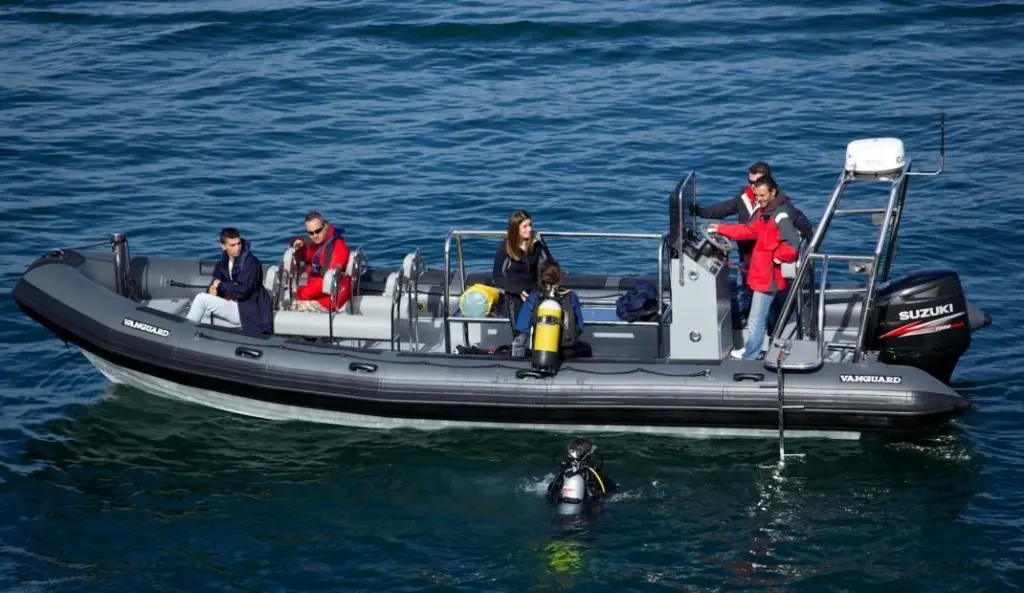 The RIB is powered by a Suzuki DF300 Outboard Engine