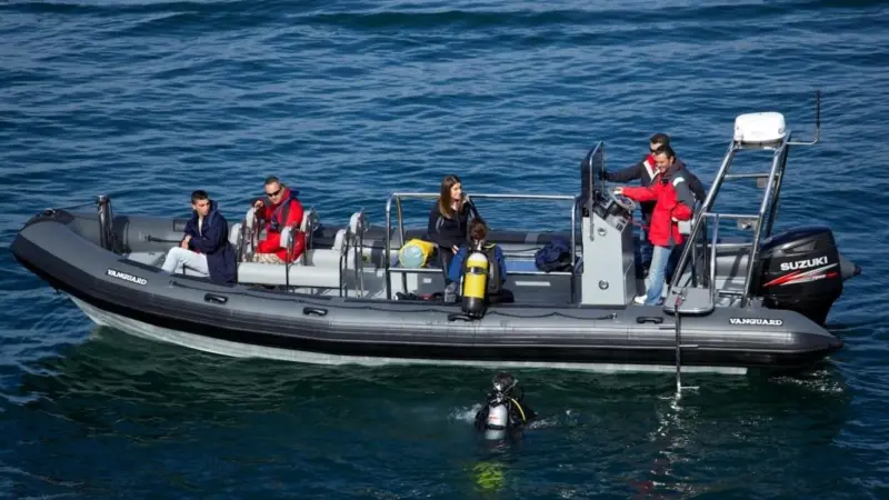 The RIB is powered by a Suzuki DF300 Outboard Engine