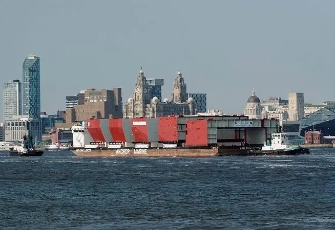 Flight decks for Royal Navy aircraft carriers recently completed at Cammell Laird
