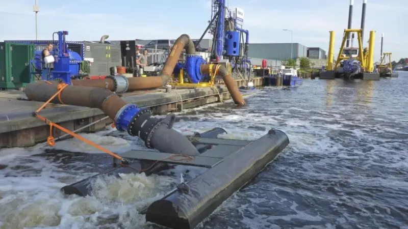 The DOP testing arrangement at Damen Dredging yard