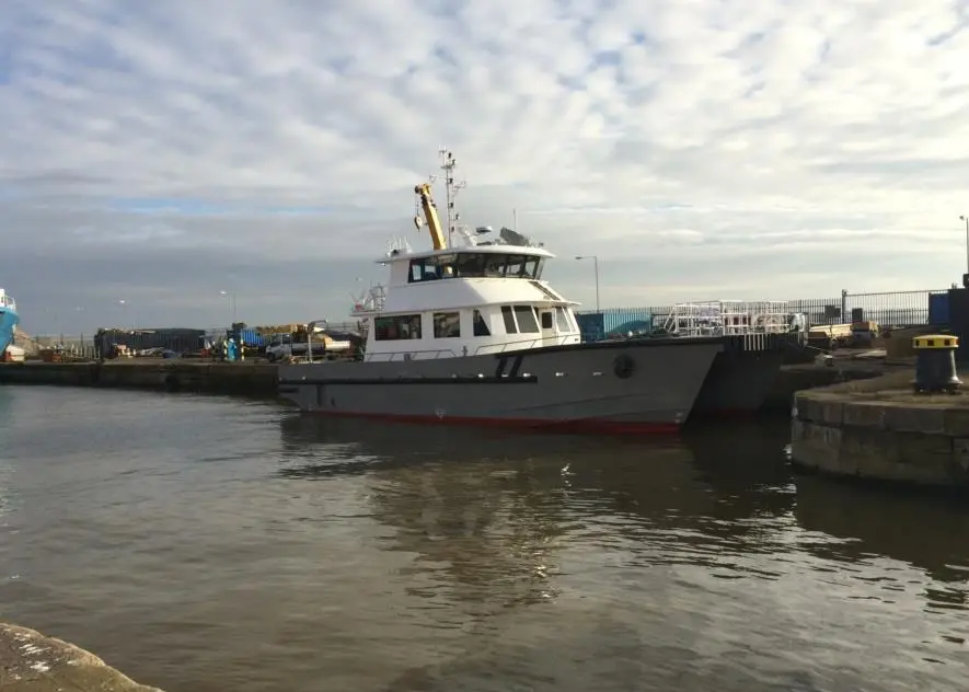 The Alicat 21m vessel, yet to be named, is a third of class design already in service on two UK projects and features a resiliently mounted centre twin deck superstructure