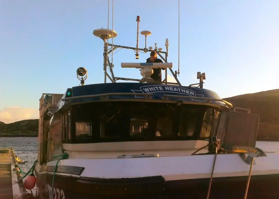 Stephen Tanner tests the radar aboard MFV 'White Heather'