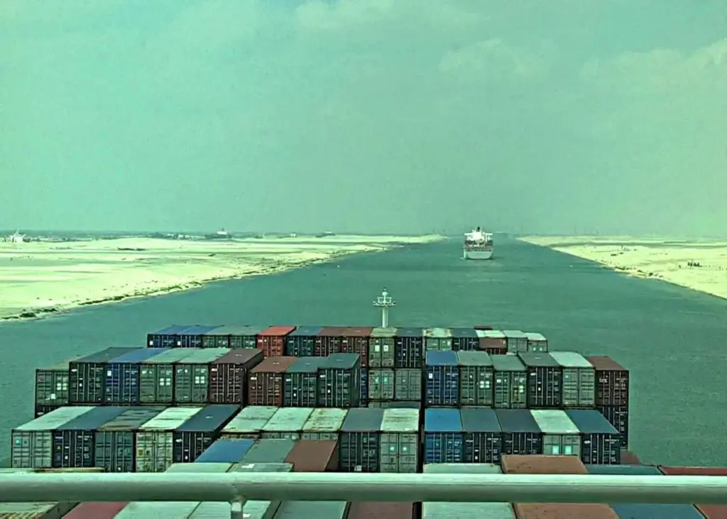 The Suez Canal provides the most direct sailing route between Asia and Europe