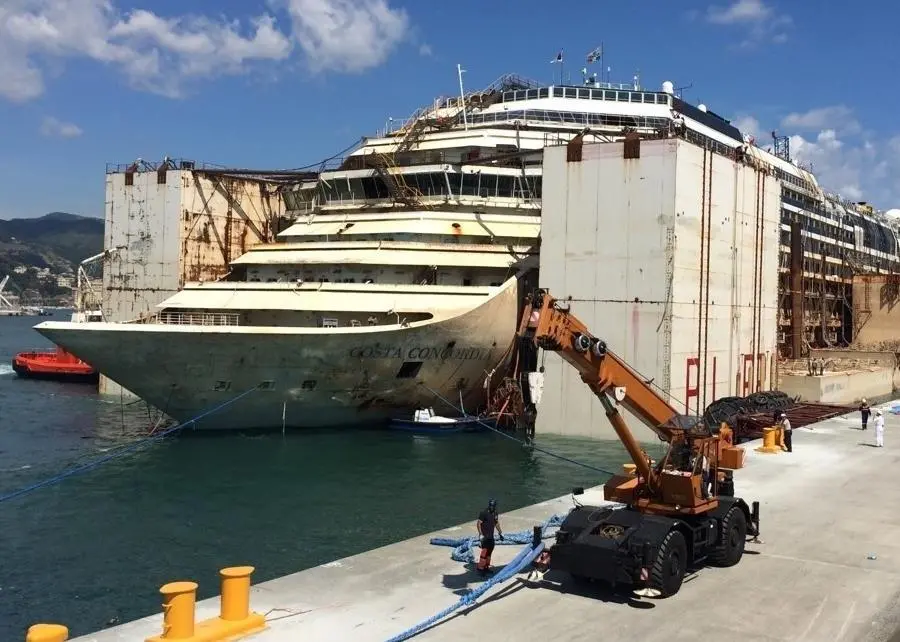 'Costa Concordia' is currently in the process of being scrapped in the port of Genoa