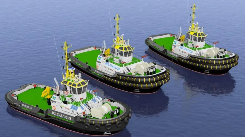 Multraship's fleet will soon include three new Damen built tugs including a hybrid version (Damen)