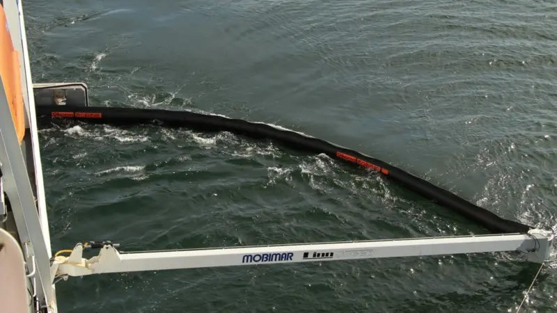 Mobimar's Finnsweep oil boom arm was delivered, along with Vikoma HI Sprint booms