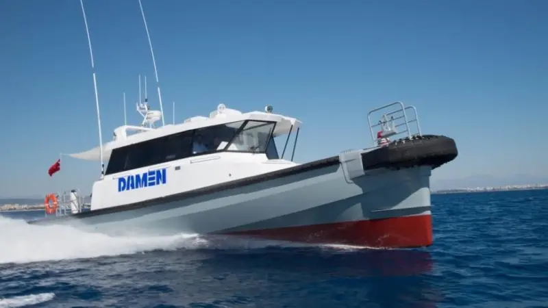 waterjet propulsion and this means that the vessel can reach a speed of 29 knots