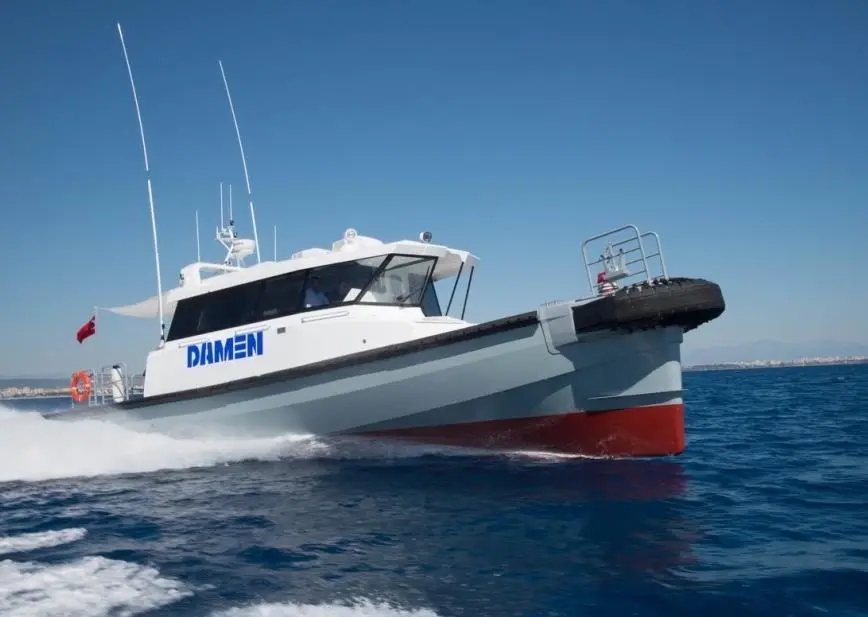 waterjet propulsion and this means that the vessel can reach a speed of 29 knots