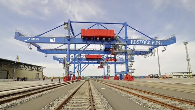 The number of rail tracks at Rostock's intermodal terminal has increased to five (Rostock Port)